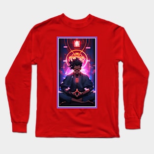 Anime Hero Power Meditation | High Quality Anime Artwork | Anime Power Energy Meditation |  Manga Anime Art Long Sleeve T-Shirt